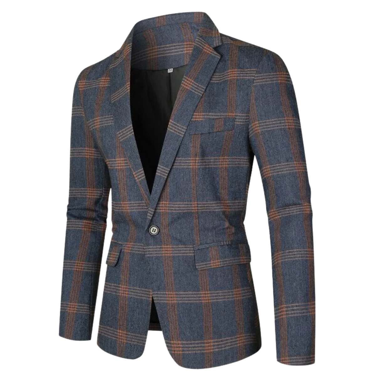 blazer hombre casual de cuadros con botones color gris oscuro naranja Comprar en tienda onlineshoppingcenterg Colombia centro de compras en linea